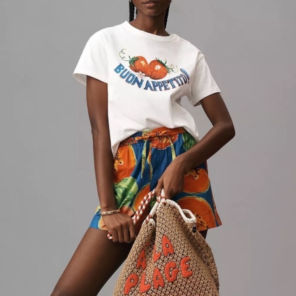 Damson Madder Buon Appetito! White Graphic Tee